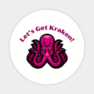 Kraken Tee "Let's Get Kraken" - Cool Maritime Beast T-Shirt, Ideal for Beach Outings and Sea Myth Fans, Great Gift for Ocean Lovers Magnet